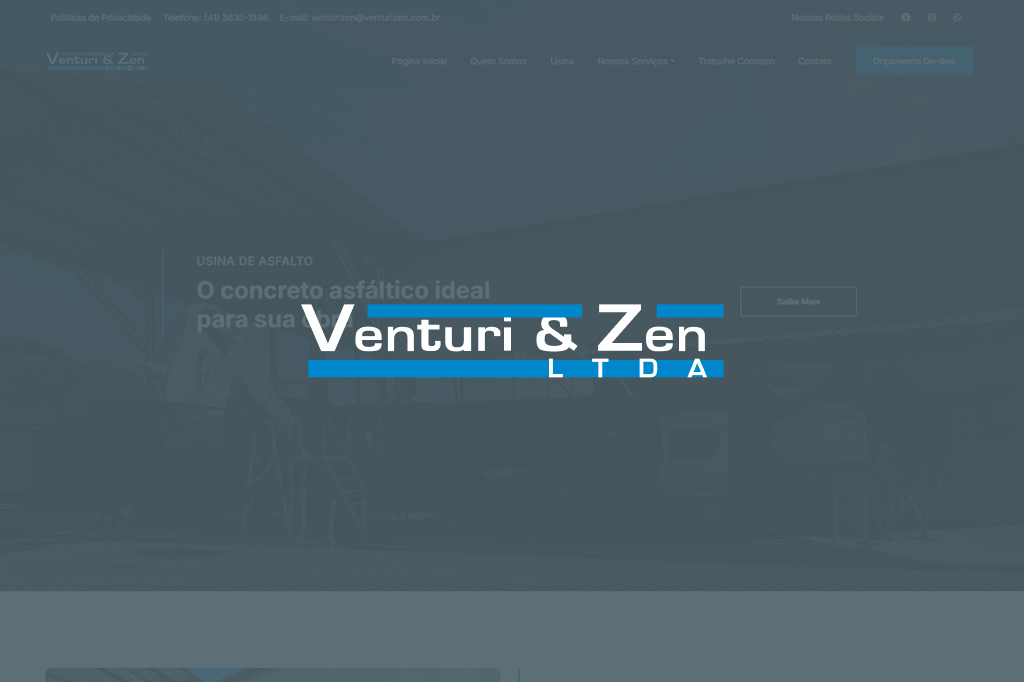 Captura de tela do site Venturi e Zen - Loja online com design único e moderno